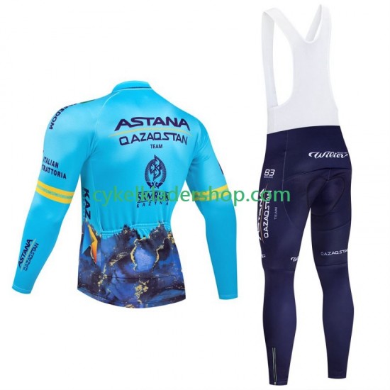 Astana Qazaqstan 2024 Team Män Cykeltröja Långärmad och Bib Cykeltights