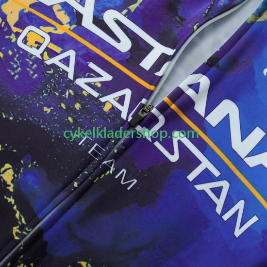 Astana Qazaqstan 2024 Män Cykeltröja Långärmad och Bib Cykeltights
