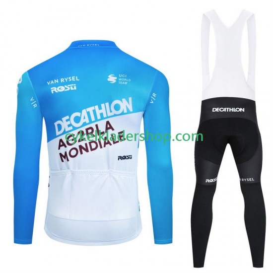 Decathlon Ag2R 2024 Män Cykeltröja Långärmad och Bib Cykeltights