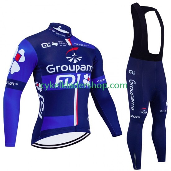 Fdj Groupama 2024 Män Cykeltröja Långärmad och Bib Cykeltights