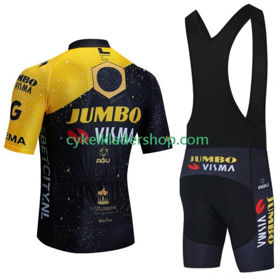 Jumbo Visma Tdf Velodrome 2023 Män Cykeltröja och Bib Cykelshorts