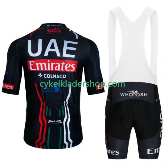 Uae Emirates 2024 Black Män Cykeltröja och Bib Cykelshorts
