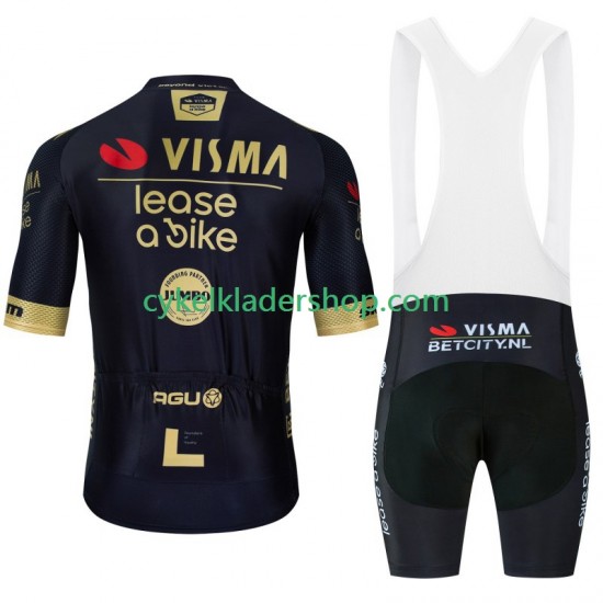 Visma Lease A Bike 2024 Black Män Cykeltröja och Bib Cykelshorts