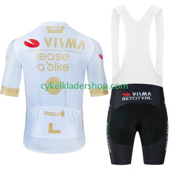 Visma Lease A Bike 2024 Män Cykeltröja och Bib Cykelshorts N001