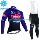 Alpecin Deceuninck 2023 Män Cykeltröja Långärmad och Bib Cykeltights Vinter Thermal Fleece