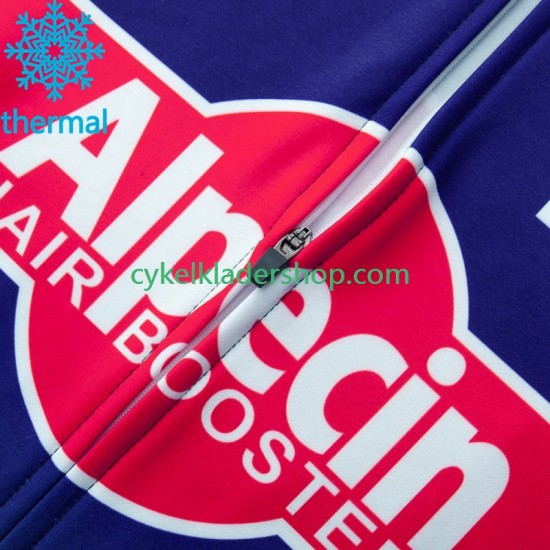 Alpecin Deceuninck 2023 Män Cykeltröja Långärmad och Bib Cykeltights Vinter Thermal Fleece