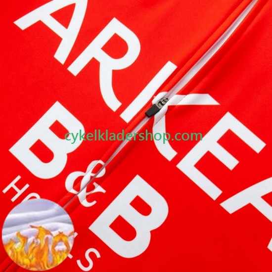 Arkea Bb Hotels 2024 Män Cykeltröja Långärmad och Bib Cykeltights Vinter Thermal Fleece