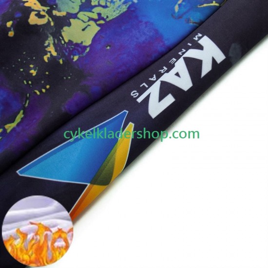 Astana Qazaqstan 2024 Män Cykeltröja Långärmad och Bib Cykeltights Vinter Thermal Fleece