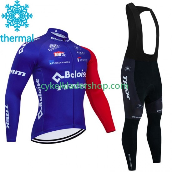 Baloise Trek 2023 Män Cykeltröja Långärmad och Bib Cykeltights Vinter Thermal Fleece