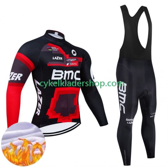 Bmc Suisse 2024 Män Cykeltröja Långärmad och Bib Cykeltights Vinter Thermal Fleece
