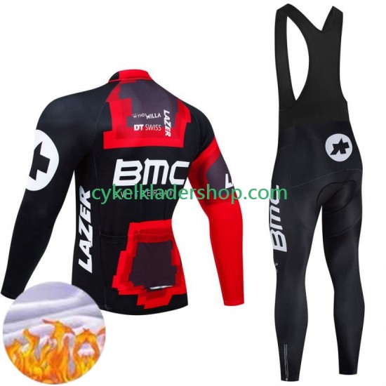 Bmc Suisse 2024 Män Cykeltröja Långärmad och Bib Cykeltights Vinter Thermal Fleece