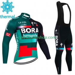 Bora Hansgrohe 2023 Män Cykeltröja Långärmad och Bib Cykeltights Vinter Thermal Fleece