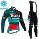 Bora Hansgrohe 2023 Män Cykeltröja Långärmad och Bib Cykeltights Vinter Thermal Fleece