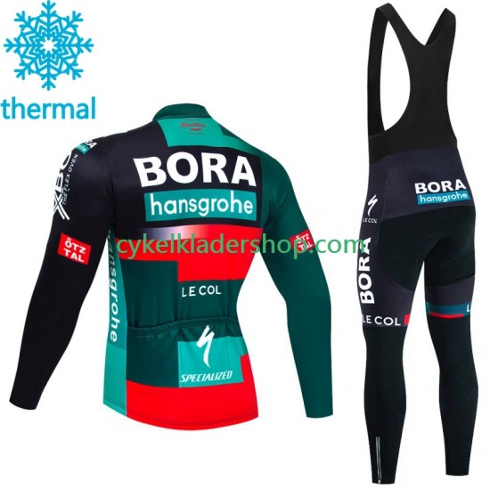 Bora Hansgrohe 2023 Män Cykeltröja Långärmad och Bib Cykeltights Vinter Thermal Fleece