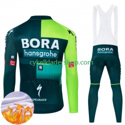 Bora Hansgrohe 2024 Män Cykeltröja Långärmad och Bib Cykeltights Vinter Thermal Fleece N001
