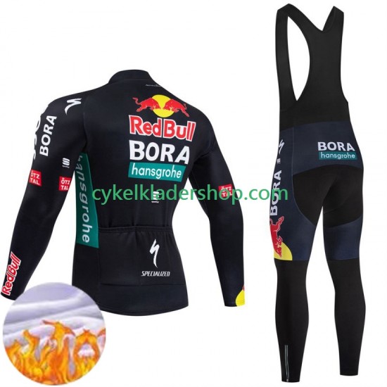 Bora Hansgrohe 2024 Män Cykeltröja Långärmad och Bib Cykeltights Vinter Thermal Fleece