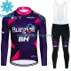 Burgos Bh 2023 Män Cykeltröja Långärmad och Bib Cykeltights Vinter Thermal Fleece