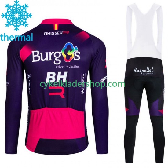 Burgos Bh 2023 Män Cykeltröja Långärmad och Bib Cykeltights Vinter Thermal Fleece