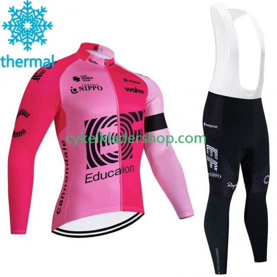 Ef Education First 2023 Män Cykeltröja Långärmad och Bib Cykeltights Vinter Thermal Fleece