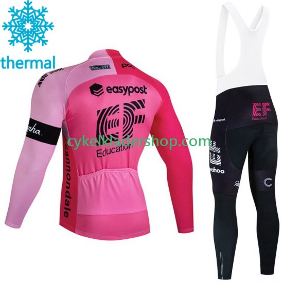 Ef Education First 2023 Män Cykeltröja Långärmad och Bib Cykeltights Vinter Thermal Fleece