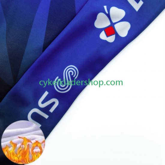 Fdj Suez 2024 Män Cykeltröja Långärmad och Bib Cykeltights Vinter Thermal Fleece