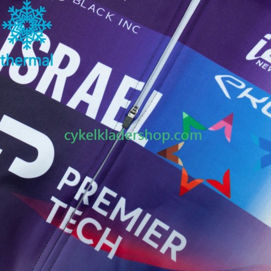 Israel 2023 Män Cykeltröja Långärmad och Bib Cykeltights Vinter Thermal Fleece
