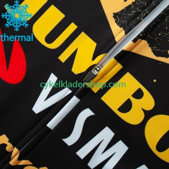 Jumbo Visma Tdf Velodrome 2023 Män Cykeltröja Långärmad och Bib Cykeltights Vinter Thermal Fleece