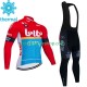 Lotto Dstny 2023 Män Cykeltröja Långärmad och Bib Cykeltights Vinter Thermal Fleece
