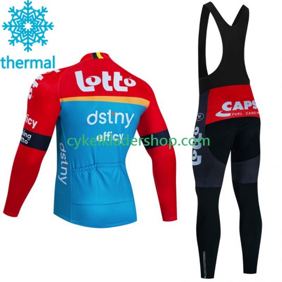 Lotto Dstny 2023 Män Cykeltröja Långärmad och Bib Cykeltights Vinter Thermal Fleece
