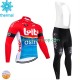 Lotto Dstny 2024 Män Cykeltröja Långärmad och Bib Cykeltights Vinter Thermal Fleece