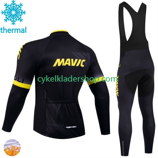 Mavic 2024 Män Cykeltröja Långärmad och Bib Cykeltights Vinter Thermal Fleece