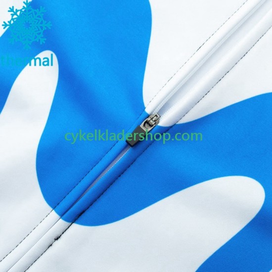 Movistar Iceberg 2023 Män Cykeltröja Långärmad och Bib Cykeltights Vinter Thermal Fleece