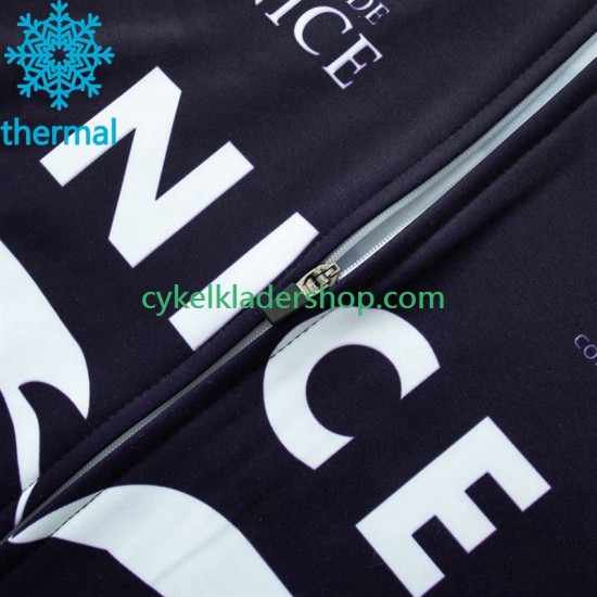 Nice Metropole Cote D Azur 2023 Män Cykeltröja Långärmad och Bib Cykeltights Vinter Thermal Fleece