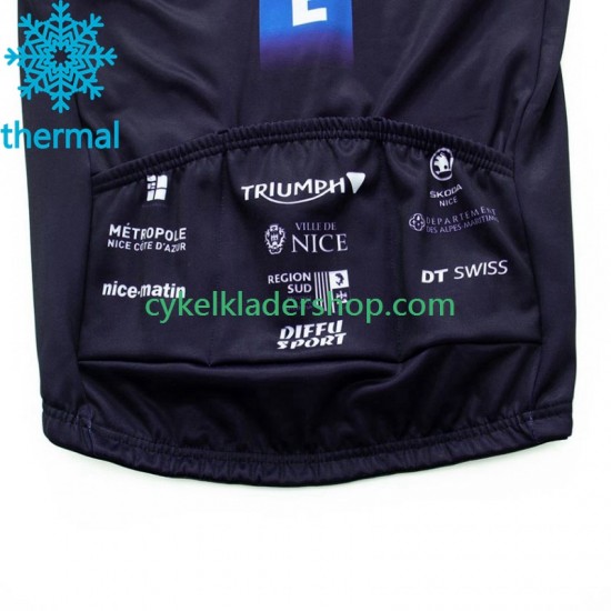 Nice Metropole Cote D Azur 2023 Män Cykeltröja Långärmad och Bib Cykeltights Vinter Thermal Fleece