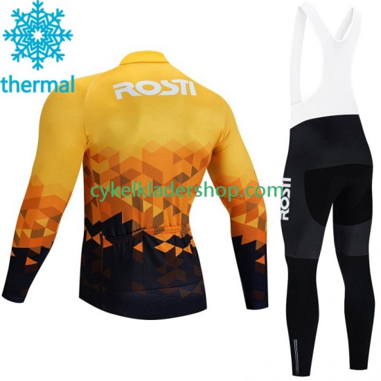 Rosti 2023 Män Cykeltröja Långärmad och Bib Cykeltights Vinter Thermal Fleece N002