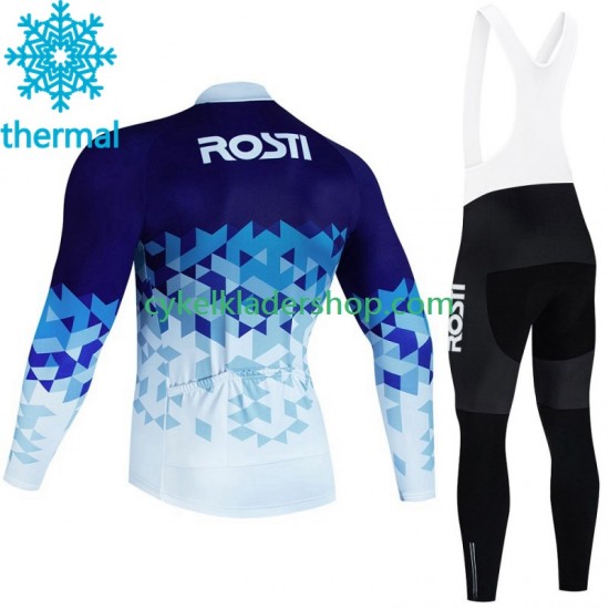 Rosti 2023 Män Cykeltröja Långärmad och Bib Cykeltights Vinter Thermal Fleece