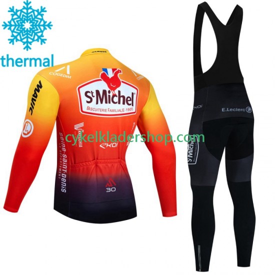 Saint Michel Auber 93 2023 Män Cykeltröja Långärmad och Bib Cykeltights Vinter Thermal Fleece