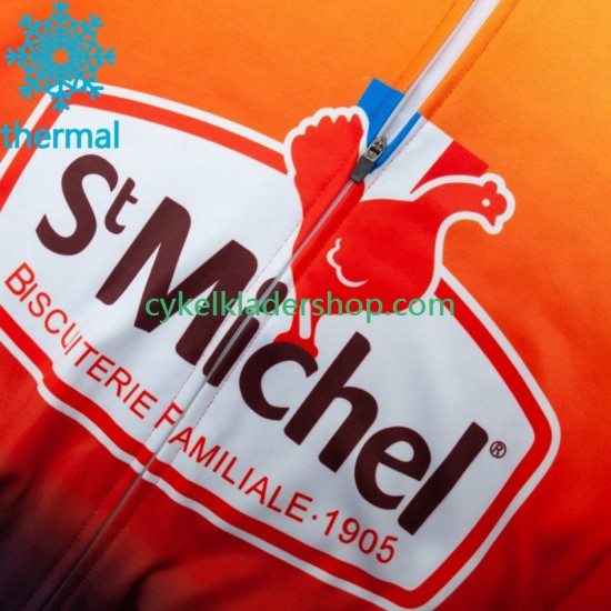 Saint Michel Auber 93 2023 Män Cykeltröja Långärmad och Bib Cykeltights Vinter Thermal Fleece