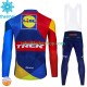 Trek Lidl 2024 Män Cykeltröja Långärmad och Bib Cykeltights Vinter Thermal Fleece