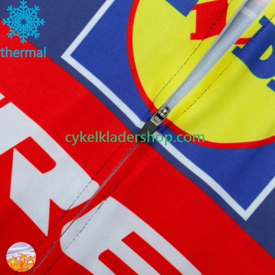 Trek Lidl 2024 Män Cykeltröja Långärmad och Bib Cykeltights Vinter Thermal Fleece