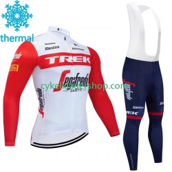 Trek Segafredo 2023 Män Cykeltröja Långärmad och Bib Cykeltights Vinter Thermal Fleece N001