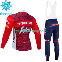 Trek Segafredo 2023 Män Cykeltröja Långärmad och Bib Cykeltights Vinter Thermal Fleece N001