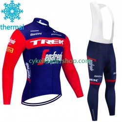 Trek Segafredo 2023 Män Cykeltröja Långärmad och Bib Cykeltights Vinter Thermal Fleece N002