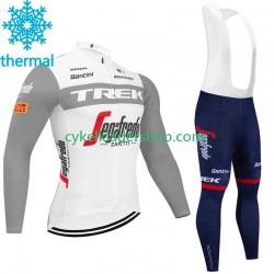 Trek Segafredo 2023 Män Cykeltröja Långärmad och Bib Cykeltights Vinter Thermal Fleece N003