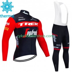 Trek Segafredo 2023 Män Cykeltröja Långärmad och Bib Cykeltights Vinter Thermal Fleece