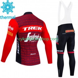 Trek Segafredo 2023 Män Cykeltröja Långärmad och Bib Cykeltights Vinter Thermal Fleece
