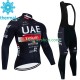 Uae Emirates 2023 Män Cykeltröja Långärmad och Bib Cykeltights Vinter Thermal Fleece N001