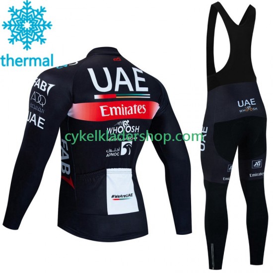 Uae Emirates 2023 Män Cykeltröja Långärmad och Bib Cykeltights Vinter Thermal Fleece N001