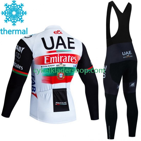 Uae Emirates 2023 Män Cykeltröja Långärmad och Bib Cykeltights Vinter Thermal Fleece N002