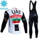 Uae Emirates 2023 Män Cykeltröja Långärmad och Bib Cykeltights Vinter Thermal Fleece N002